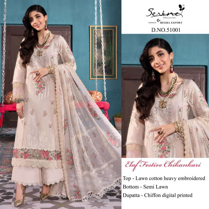 Serene Elaf Festive Chikankari Ethnic Wear Cotton Pakistani Salwar Kameez Collection